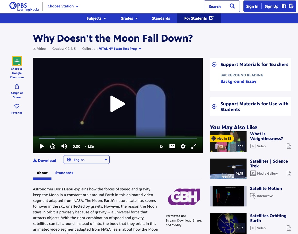 Why Doesn’t the Moon Fall Down?