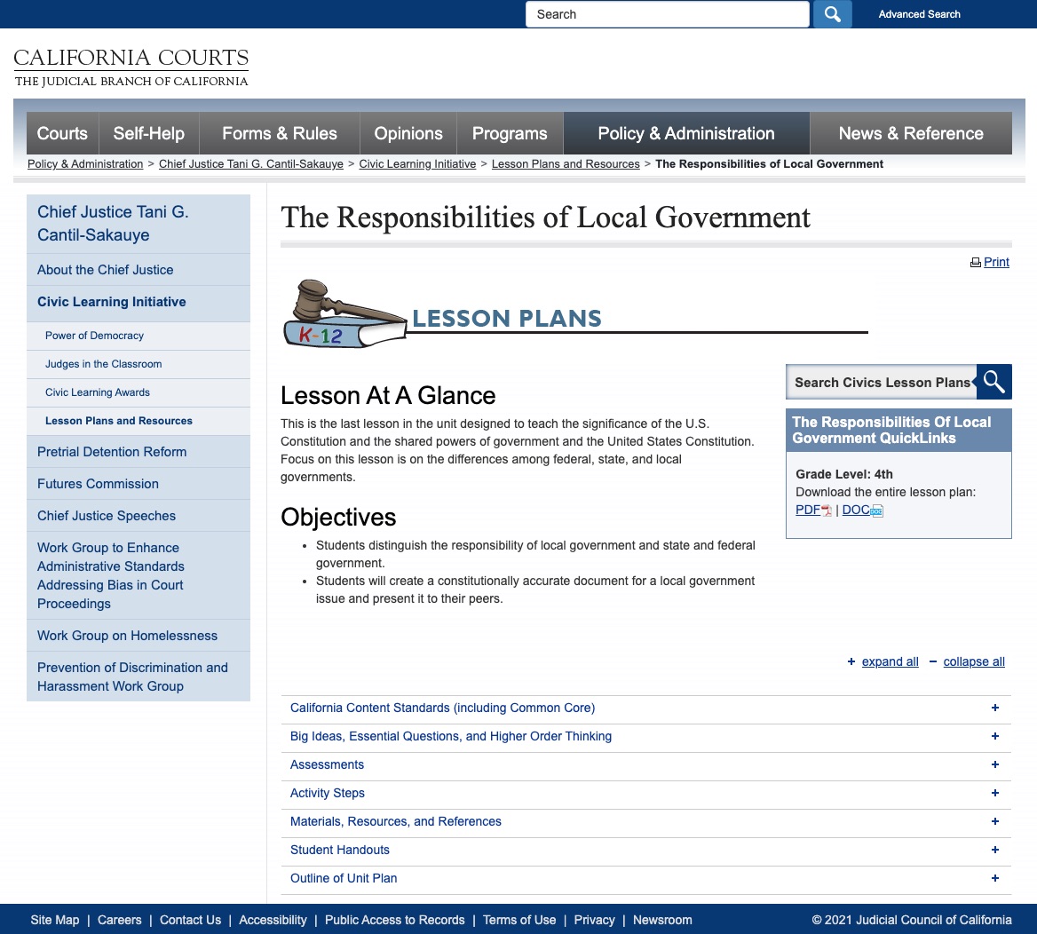 The Responsibilities of Local Government