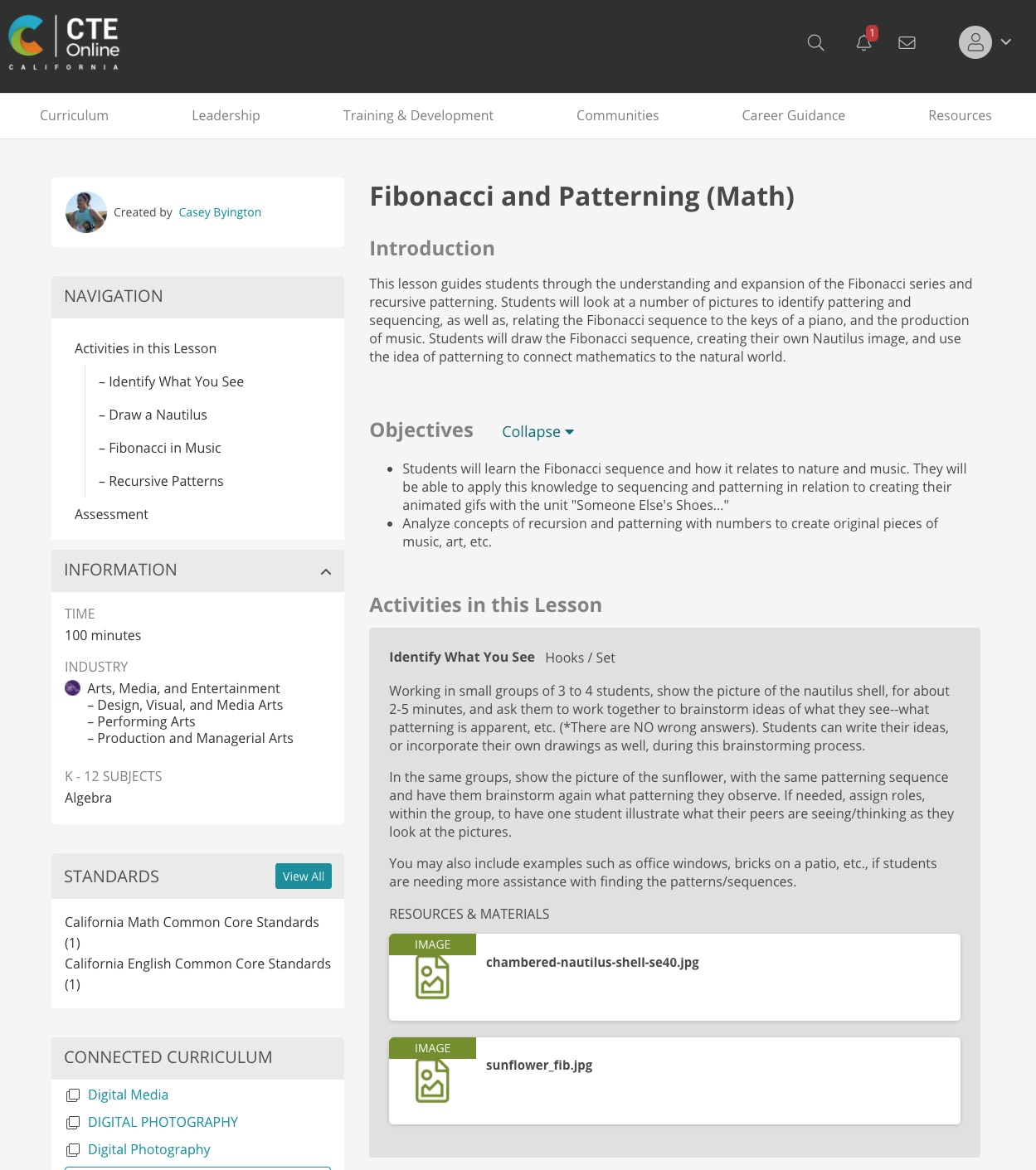 Fibonacci and Patterning (Math)